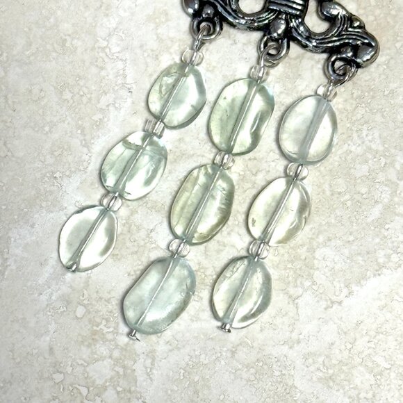 2/20$, Light Green Fluorite Earrings, Genuine Gemstone & Sterling Silver Hooks - Picture 4 of 10